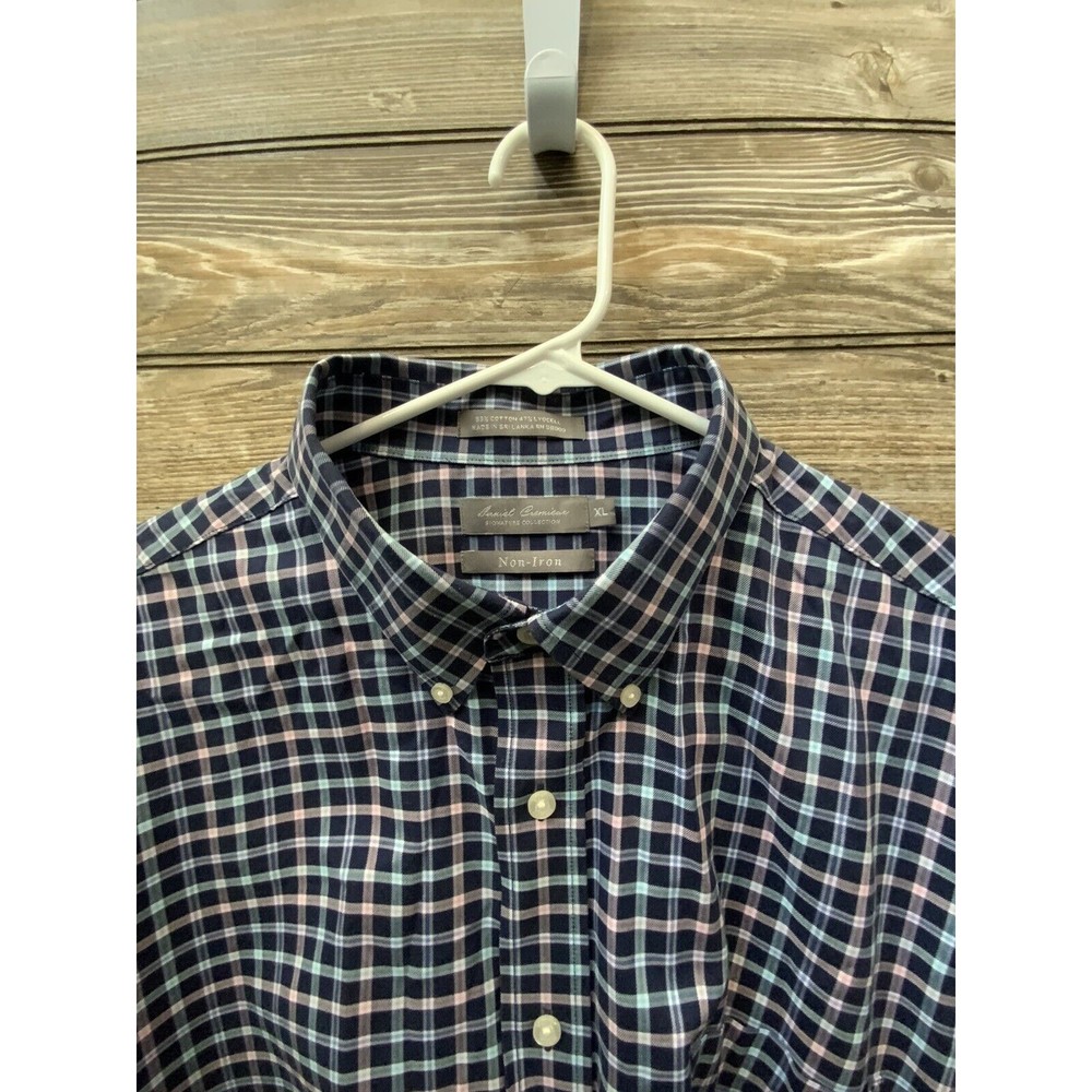 Daniel Cremieux Signature Men's X-Large Blue Plaid Long Sleeve Button Up Shirt - Picture 4 of 5